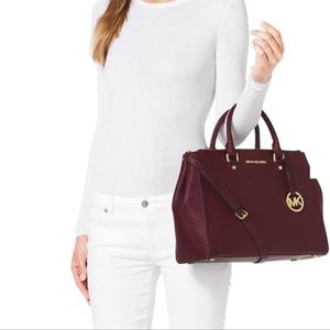 Michael Kors Maroon Medium Saffiano Leather Purse
